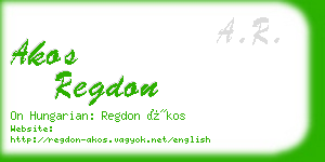 akos regdon business card